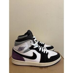 Air Jordan 1 Men's Mid Varsity Purple Suede Shoe (Size 8.5)